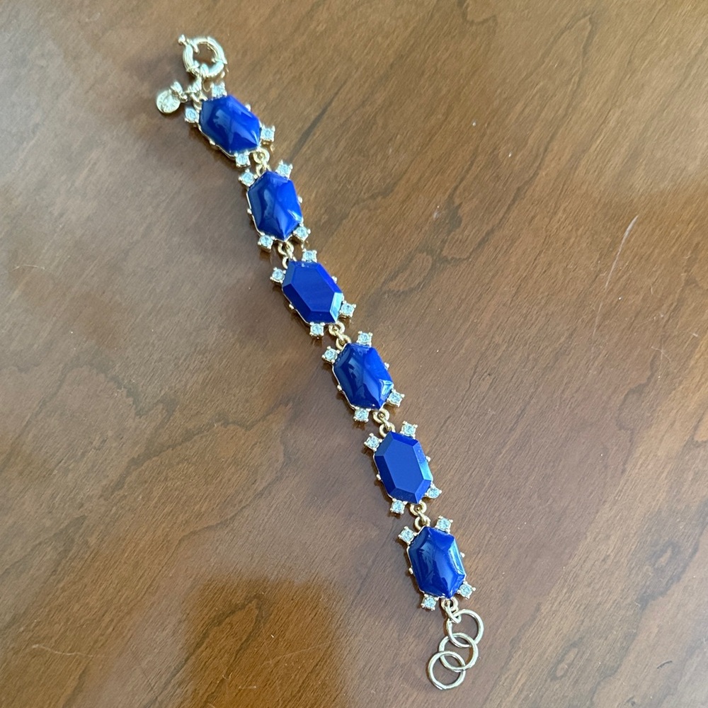 J. Crew Elegant Blue and Gold Bracelet